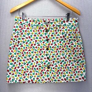 J. Crew Mercantile Womens Skirt Small Floral Stretch Button-Up Slash Pocket